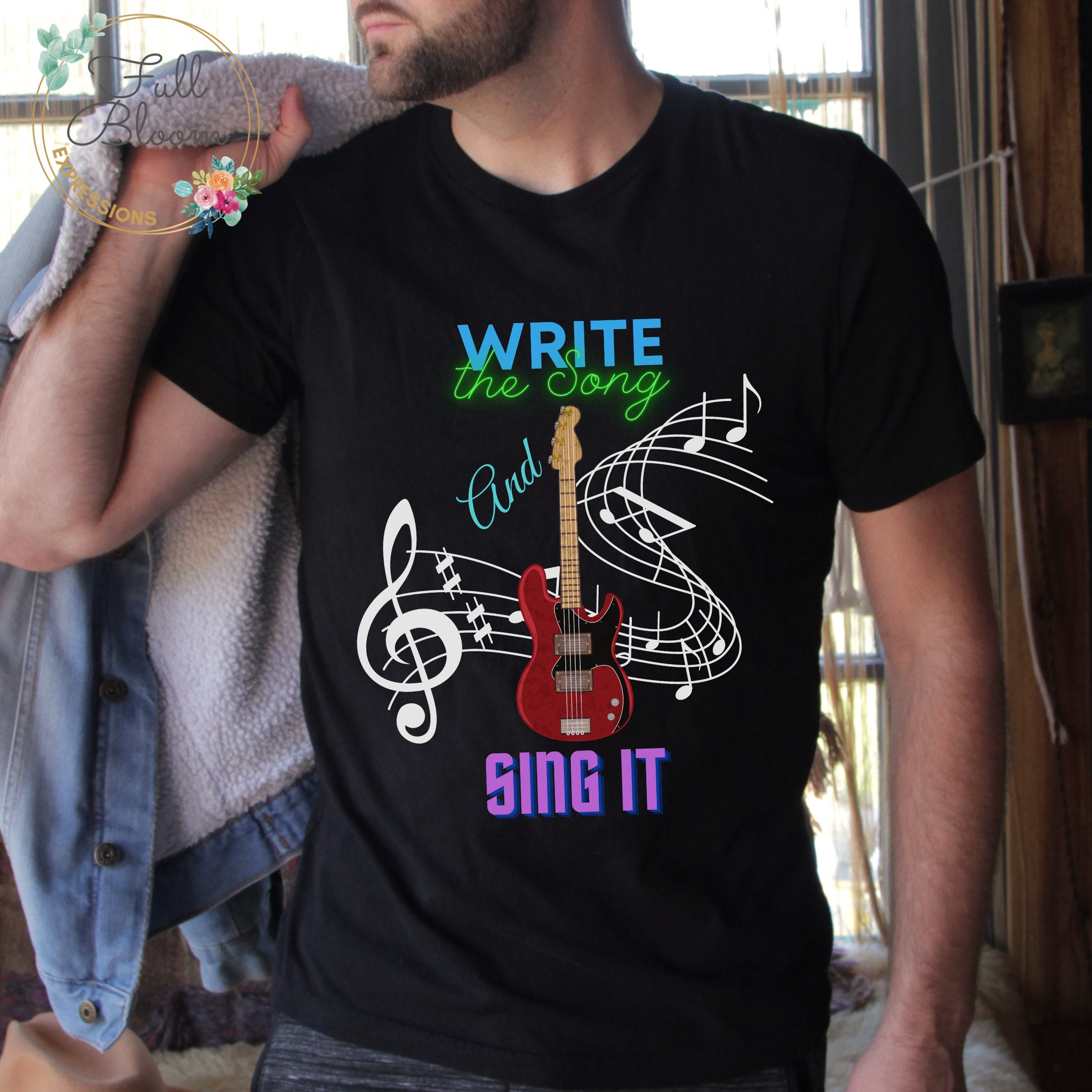 Write the Song & Sing It Shirt Songwriter Gift Guitar Player - Etsy