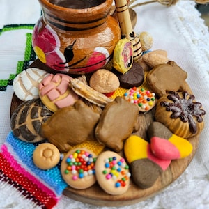 Fake Pan Dulce Charcuterie Board Chocolate Abuelita Coffee Jarrito Día de Reyes Ofrenda Concha Rosca Buñuelos Tamales Cookie Churros Bread