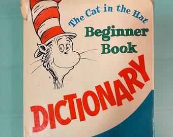 1964 HC w/DJ First Edition and First Printing of The Cat in the Hat Beginner Book Dictionary