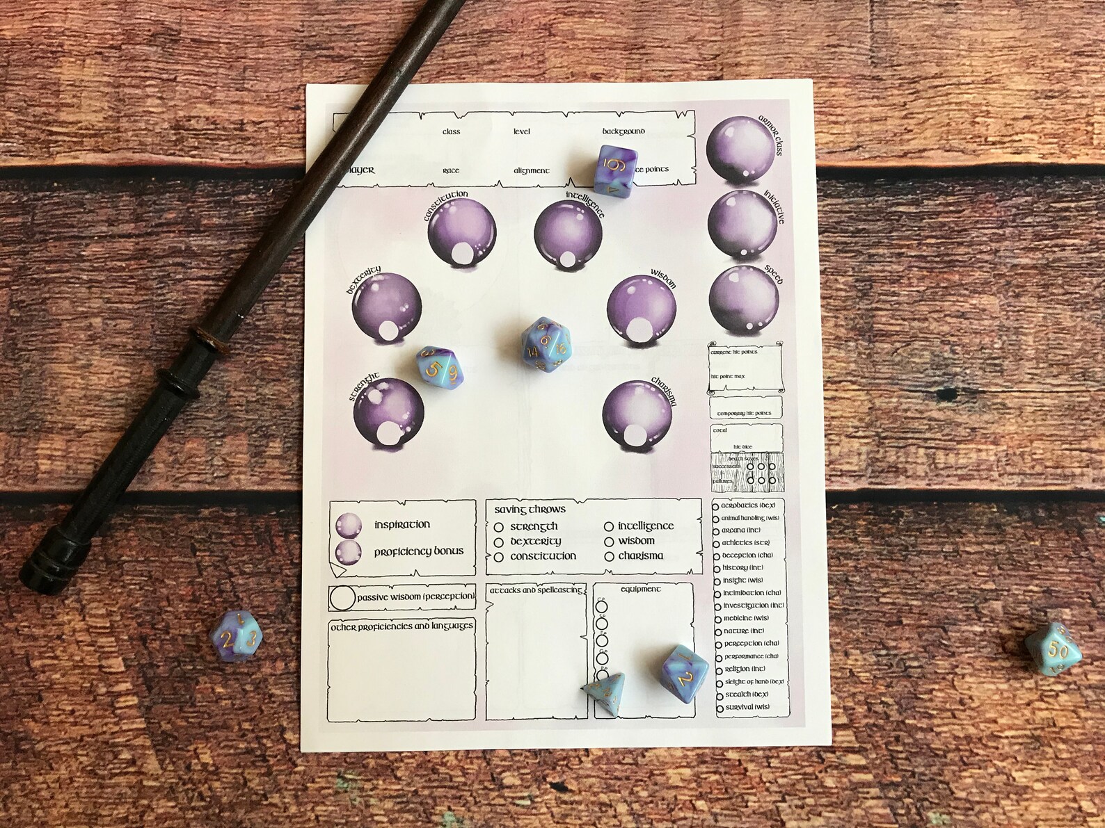 Spellcaster DND 5e Character Sheet | Etsy