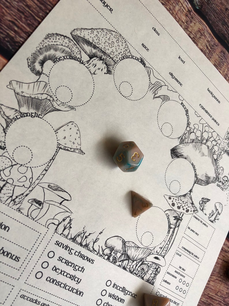 Dnd 5e Printable Character Sheet Druid Circle of Spores - Etsy UK