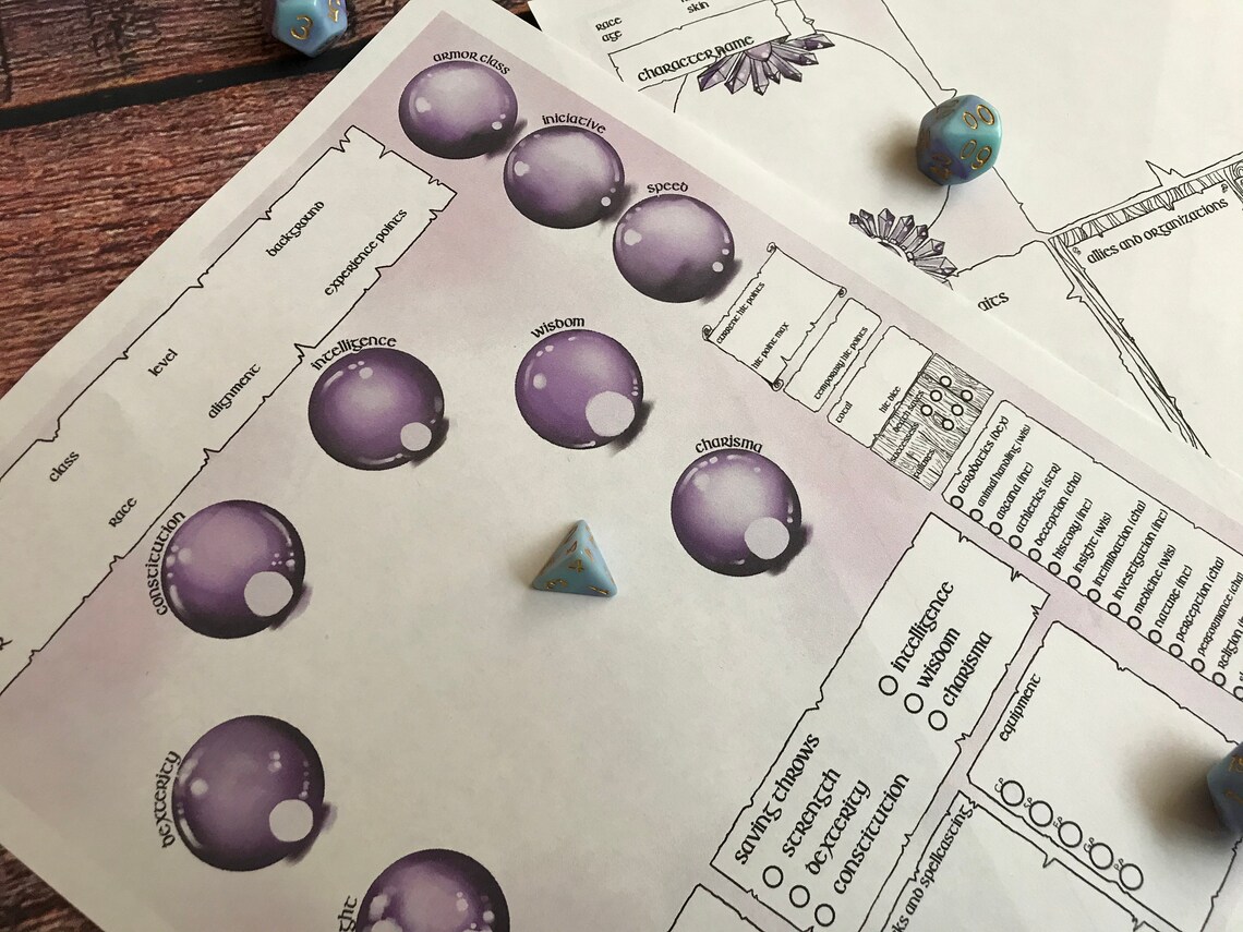 Spellcaster DND 5e Character Sheet | Etsy