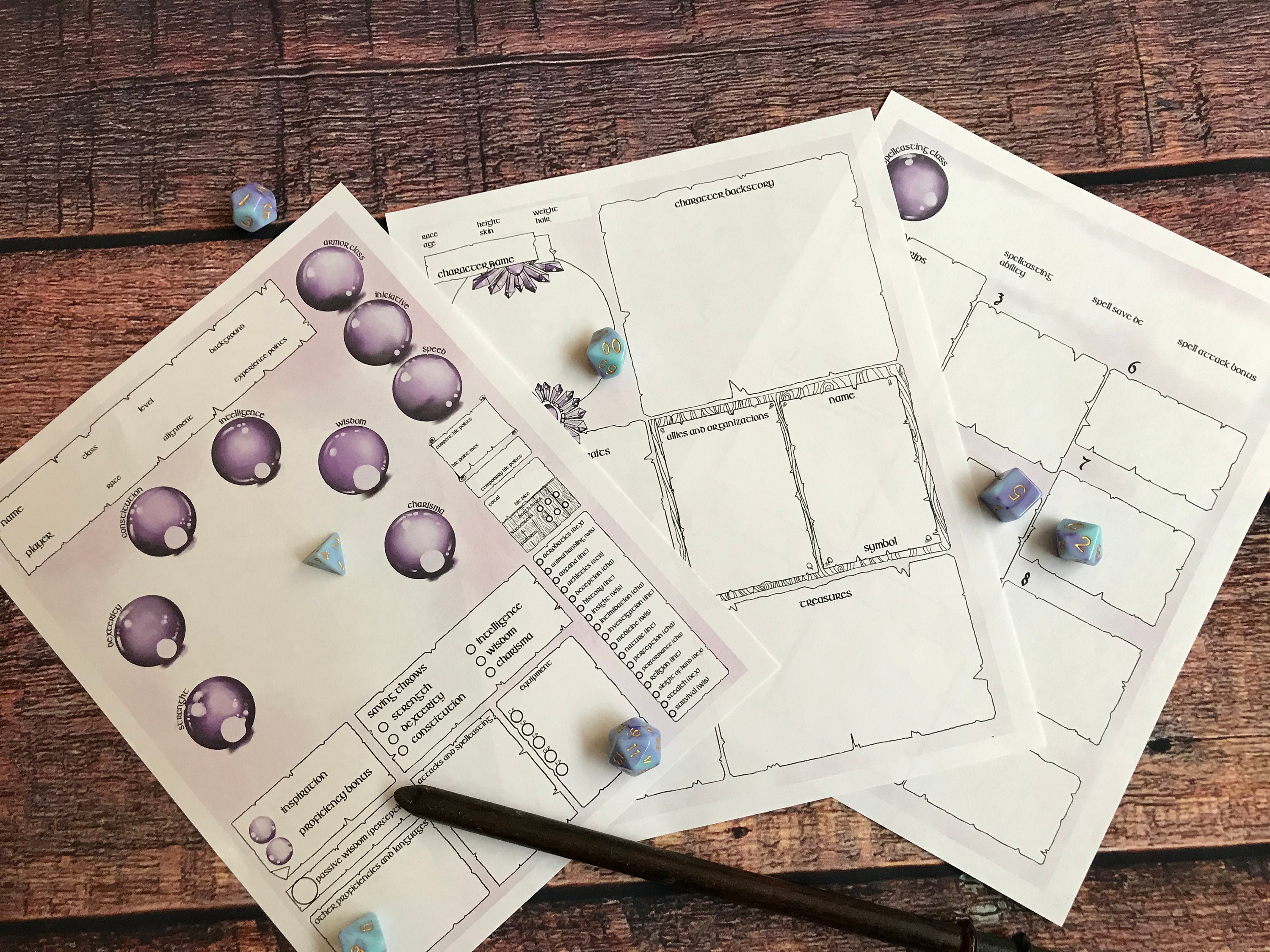 Spellcaster DND 5e Character Sheet | Etsy