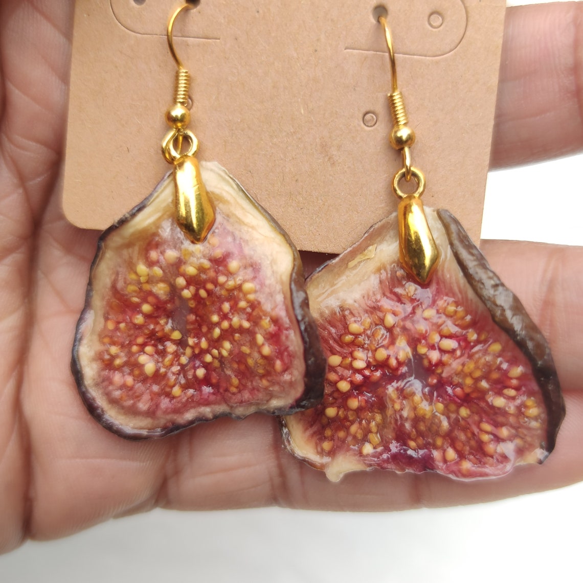 Figs Earrings Fig Dried Fruit Epoxy Resin Etsy UK