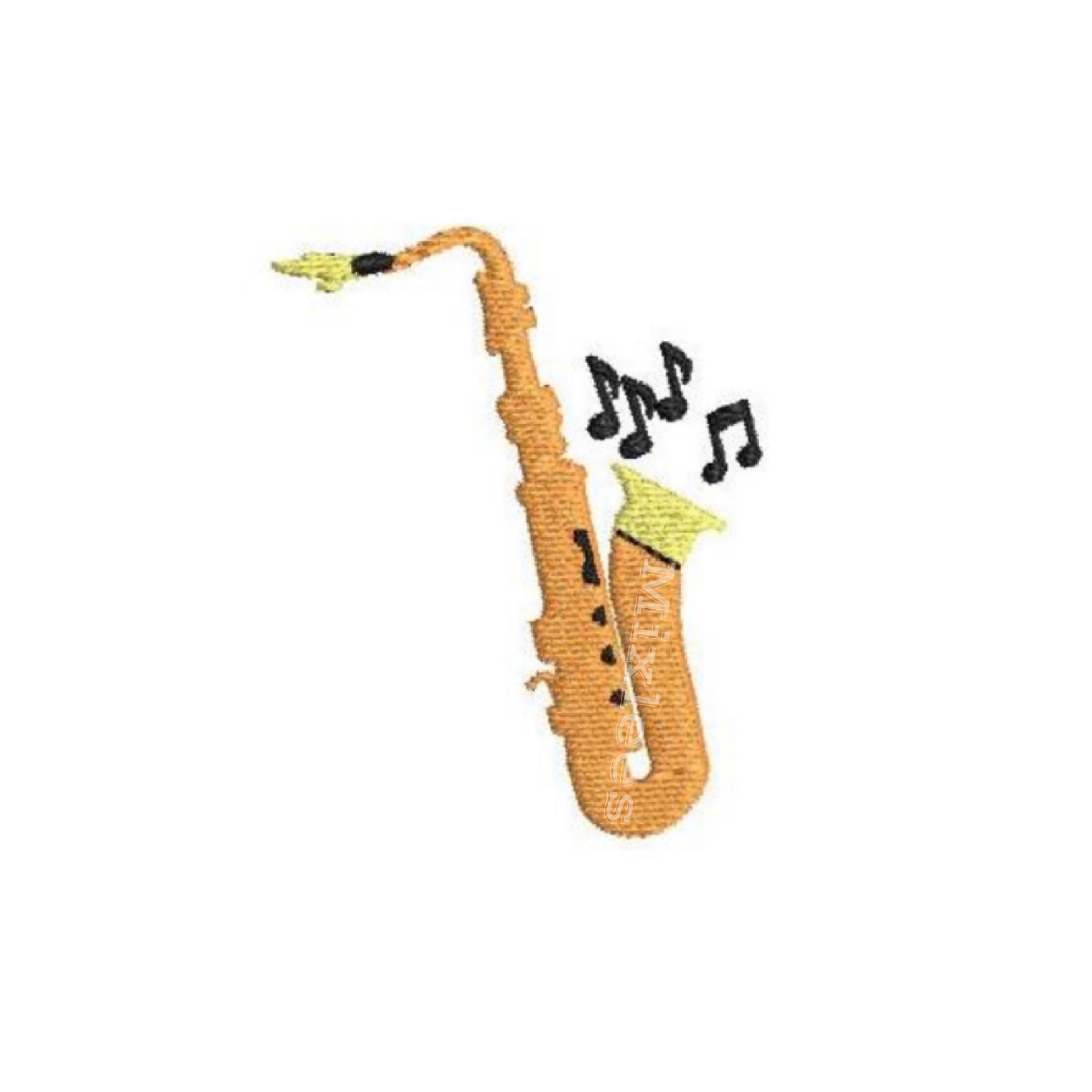 Saxophone embroidery design Etsy