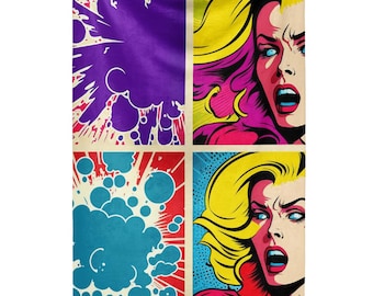 Pop Art Sherpa Blanket: Andy Warhol Inspired Comic Book Style