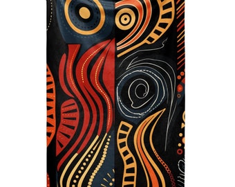 Aboriginal Art Sherpa Blanket: Traditional Polyester Throw