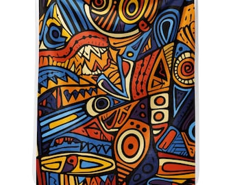 Aboriginal Art Sherpa Blanket: Traditional Polyester Throw