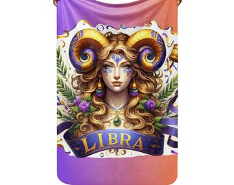 Libra Zodiac Sherpa Blanket: Custom Birthday Gift