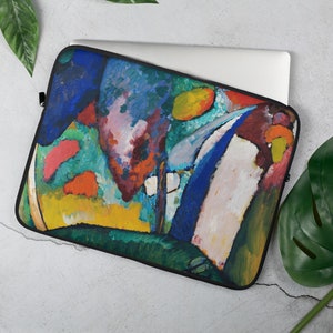 The Waterfall 1909 Art Print Custom Made Laptop Sleeve, Birthday Gift, Wassily Kandinsky Art Print Neoprene Laptop Cover