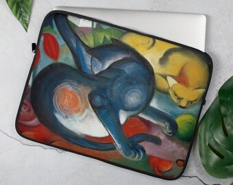 Franz Marc Art Laptop Sleeve: Two Cats Neoprene Cover