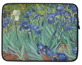 Irises Designer Laptop Sleeve, Vincent Van Gogh Designer Laptop Case, Gift for him, Gift for her, Birthday Gift