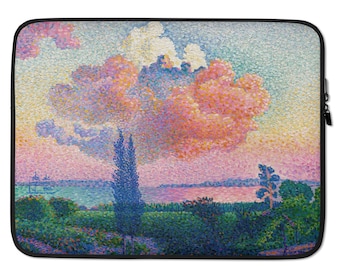 The Pink Cloud Laptop Sleeve, Henri-Edmond Cross Designer Laptop Case, Gift for him, Gift for her, Teacher Gift, Birthday Gift