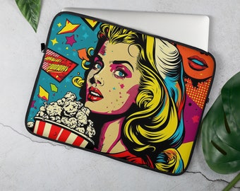 Pop Art Custom-Made Laptop Sleeve, Birthday Gift, Comic Book Andy Warhol Designer Laptop Case