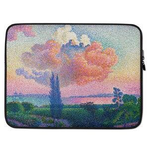 The Pink Cloud Laptop Sleeve, Henri-Edmond Cross Designer Laptop Case, Gift for him, Gift for her, Teacher Gift, Birthday Gift