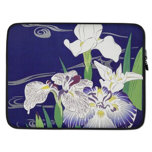 Irises Designer Laptophülle, Kogyo Tsukioka Individuelle Laptophülle, Geschenk für Sie, für Ihn, für Geburtstagsgeschenk