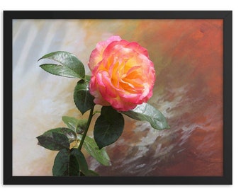 Pink Rose Framed Poster: Floral Wall Art Decor