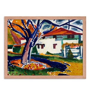 Blue Trees Framed Poster: Henry Lyman Sayen Modernist Art Print