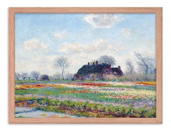 クロード・モネ、オランダのチューリップ畑 1886年、美術館品質の