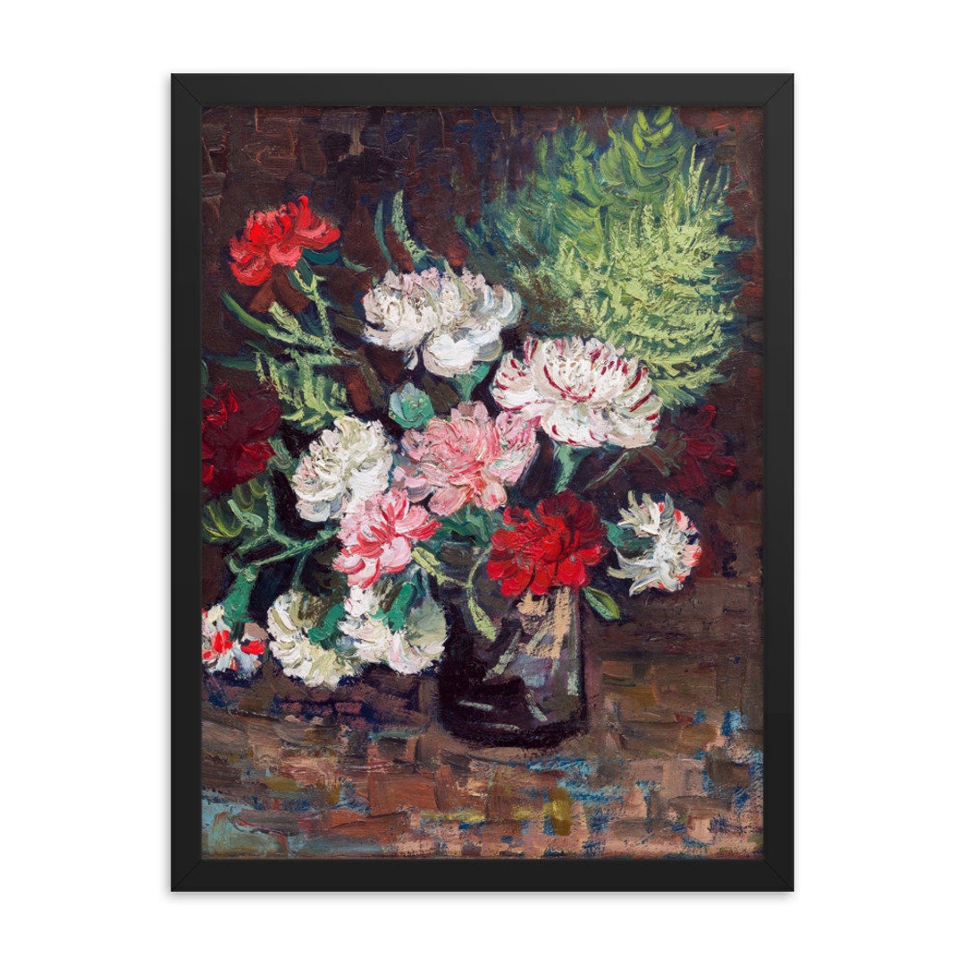 ゴッホ「カーネーション」額装アートポスター：花の静物画 - Etsy 日本