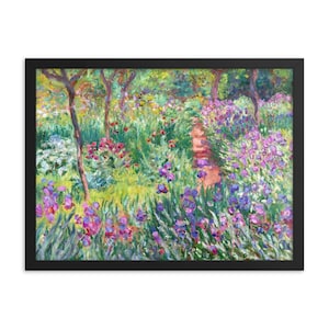 The Artist’s Garden in Giverny Wall Art Framed Poster, Claude Monet Wall Art Framed Poster, Framed Art Decor, Housewarming Gift