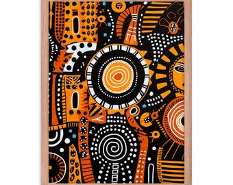 Aboriginal Art Framed Poster: Traditional Australian Wall Decor