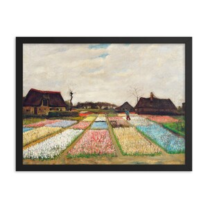 Flower Beds in Holland Wall Art Framed Poster, Vincent Van Gogh Wall Art Framed Poster, Framed Art Decor, Housewarming Gift