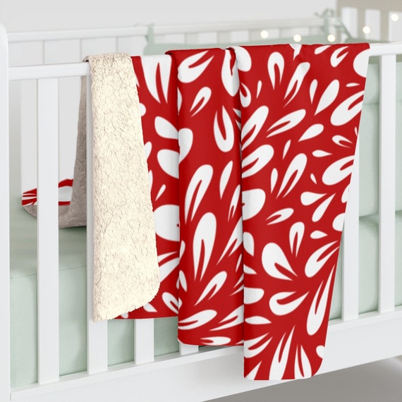 Rote Sherpa Fleece Decke : Kuschelige Decke