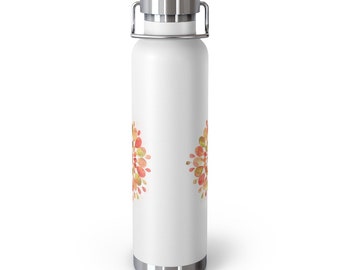 Floral Design Insulated Water Bottle: 22oz Stainless Steel Tumbler