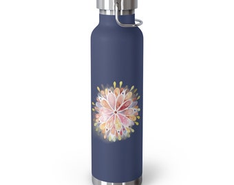 Floral Print Insulated Water Bottle: 22oz Stainless Steel Tumbler