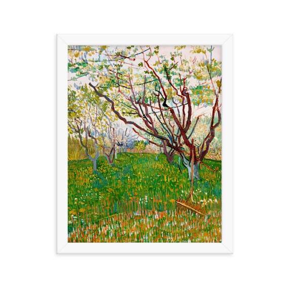 ゴッホ「花咲く果樹園」額入りアートプリント：風景画 - Etsy 日本