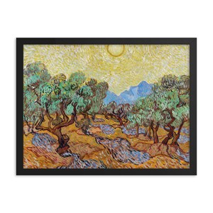 Olive Trees Wall Art Framed Poster, Vincent Van Gogh Wall Art Framed Poster, Framed Art Decor, Housewarming Gift
