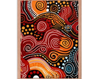 Aboriginal Art Framed Poster: Traditional Australian Wall Decor