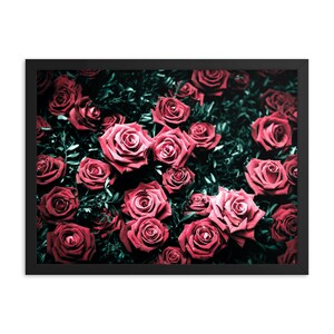 Roses Art Framed Poster, Floral Wall Art Framed Poster, Flower Framed Art Decor, Housewarming Gift