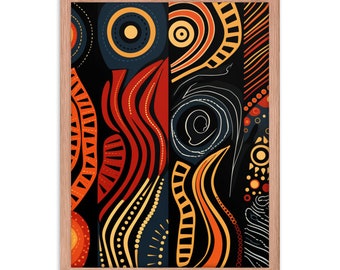 Aboriginal Art Framed Poster: Traditional Australian Wall Decor