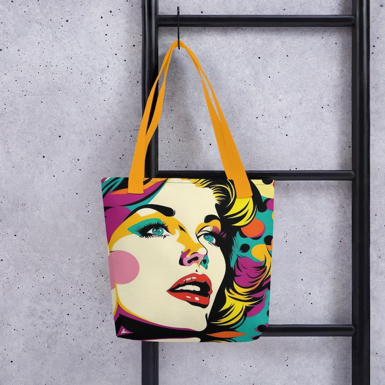 Pop Art Tote Bag: Comic Book Style Polyester Shoulder Bag - Etsy