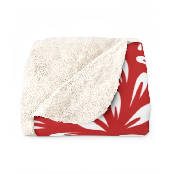 Rote Sherpa Fleece Decke : Kuschelige Decke