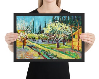 ゴッホ「糸杉のある果樹園」額装アートプリント - Etsy 日本