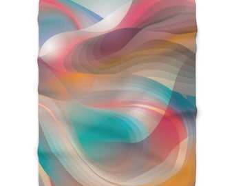 Abstract Pastel Print Sherpa Fleece Throw Blanket