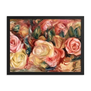Roses Wall Art Framed Poster, Pierre-Auguste Renoir Wall Art Framed Poster, Framed Art Decor, Housewarming Gift