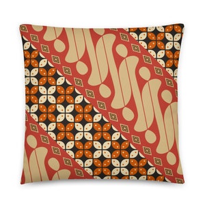 Batik Kissen, Einweihungsgeschenk, erdiges ethnisches Kissen, exotisches Wohndekor
