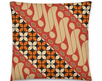Earthy Batik Cushion: Exotic Indonesian Pillow, Home Decor