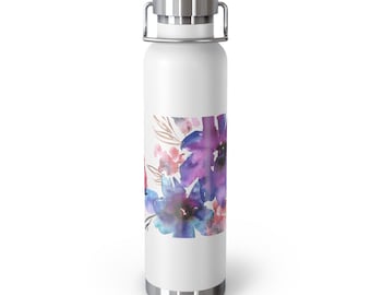 Floral Insulated Water Bottle: 22oz Stainless Steel Tumbler