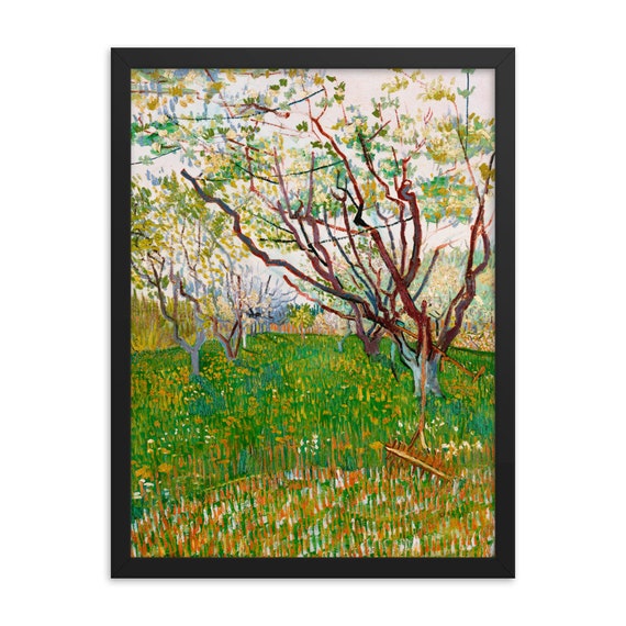 ゴッホ「花咲く果樹園」額入りアートプリント：風景画 - Etsy 日本
