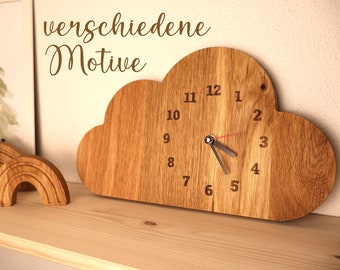 Children's clock I wall clock for children's rooms I clock made of wood