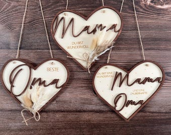 Mother's Day Gift | Best Mom | Grandma | 3D Heart Lettering | Gift for Mothers