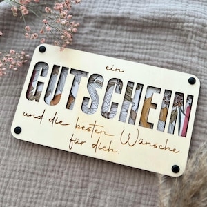 Geldgeschenk | Gutscheinkarte aus Holz | personalisierte Karte