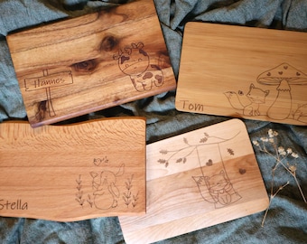 Holzbrettchen mit Name, Frühstücksbrett personalisiert, Vesperbrett, Geschenk, Kindergeburtstag,