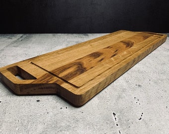 Serving Board Long Cutting Board with feet Serve or decorate 54 cm long 17 cm wide Oak Oak Tray Serving Tray