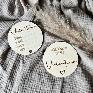 Panneau en bois avec dates de naissance I Plaque nominative en bois I Panneau personnalisé I Cadeau de naissance